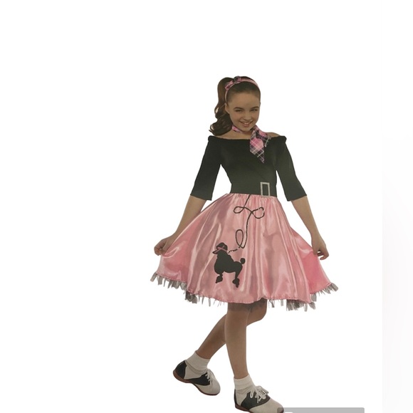 Other - Miss Sock Hop 50s Pink Black Dress Belt Child Costume Halloween Girl*